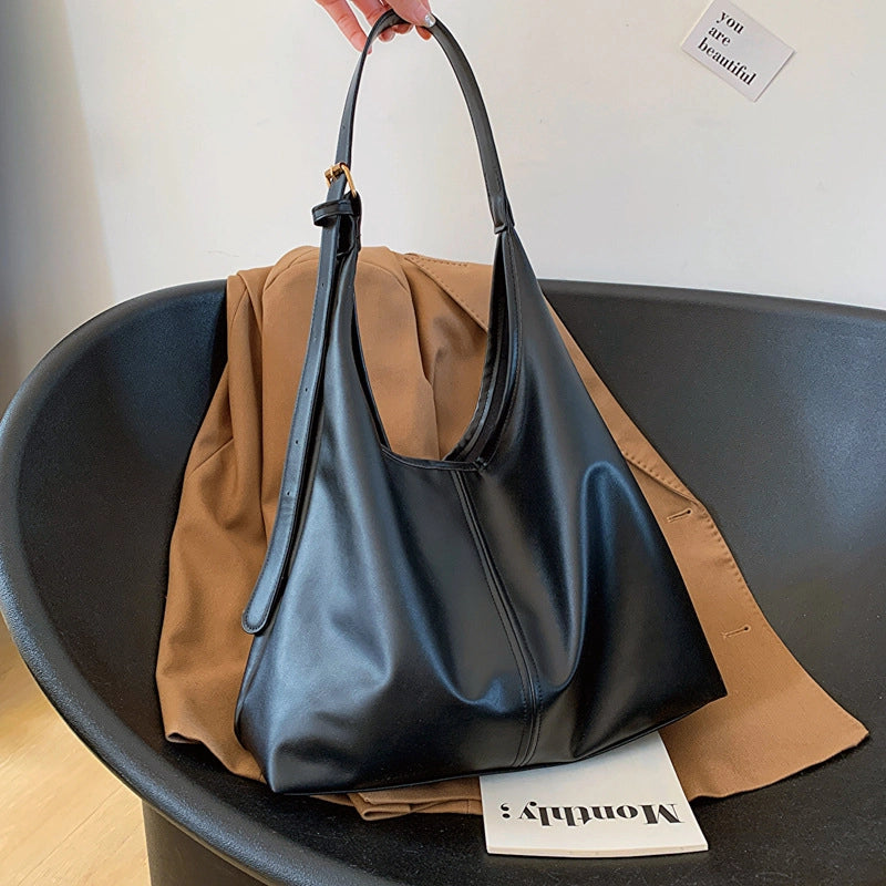 Women's Pu Leather Solid Color Streetwear Multicolor Bucket Magnetic Buckle Tote Bag