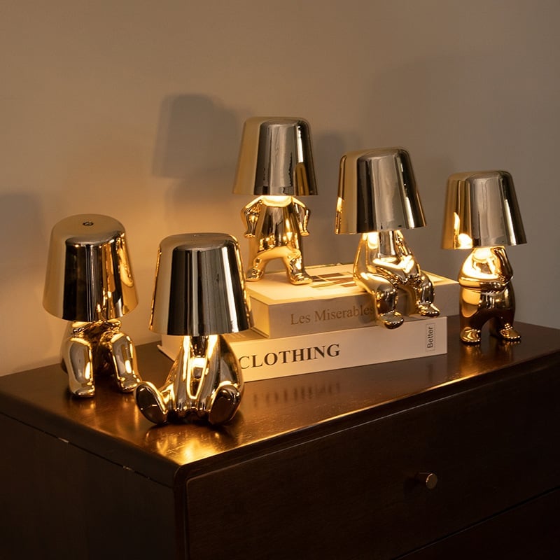Creativity Thinker Little Golden Man Table Lamp