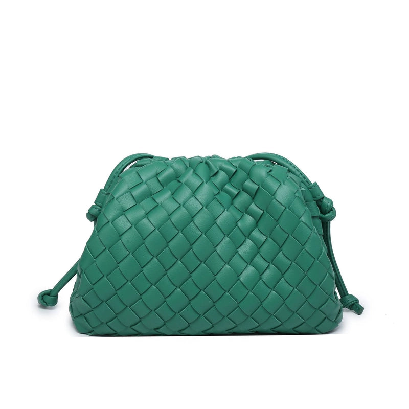 Women's Pu Leather Solid Color Classic Style Weave Cloud Shape Magnetic Buckle Crossbody Bag