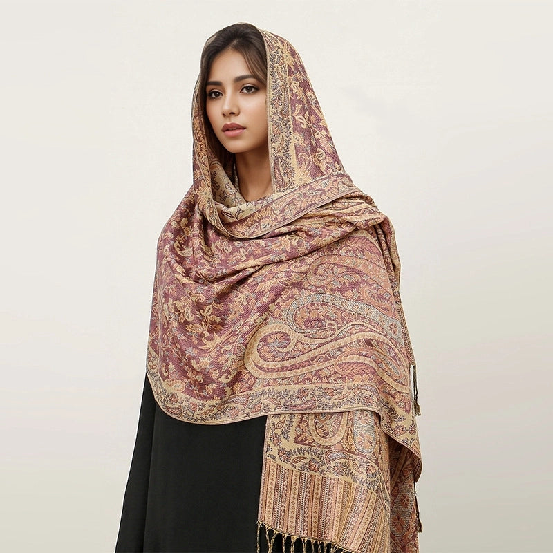 Women's Elegant Geometric Cotton Acrylic Shawl