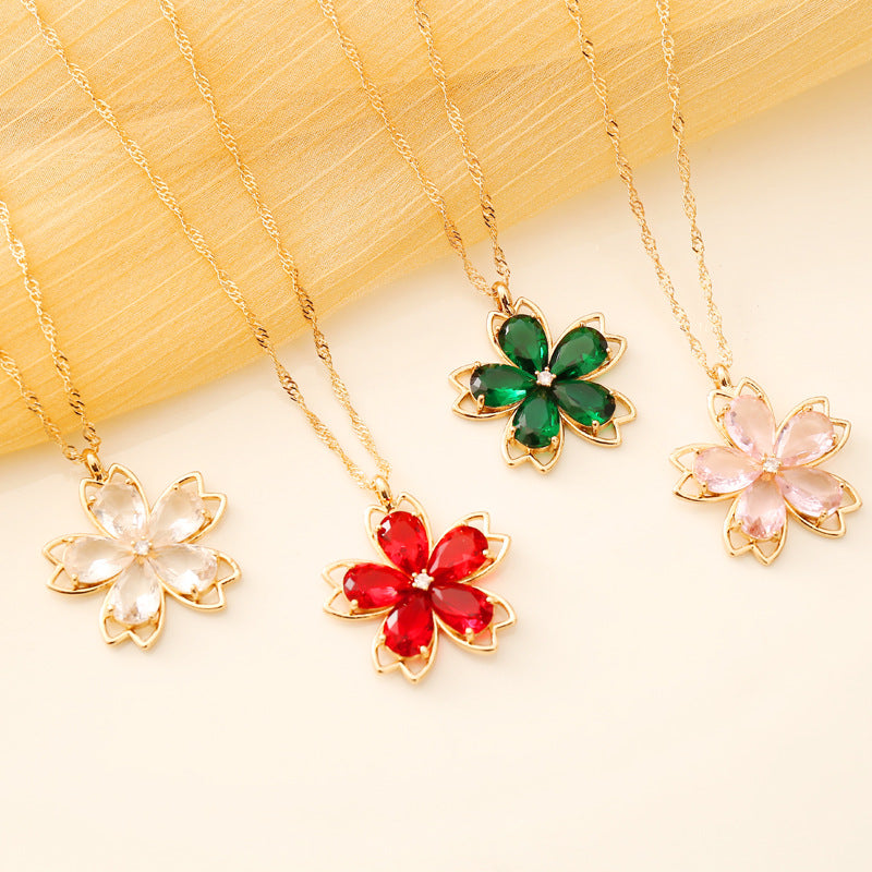 Fashion Flower Copper Electroplating Necklaces