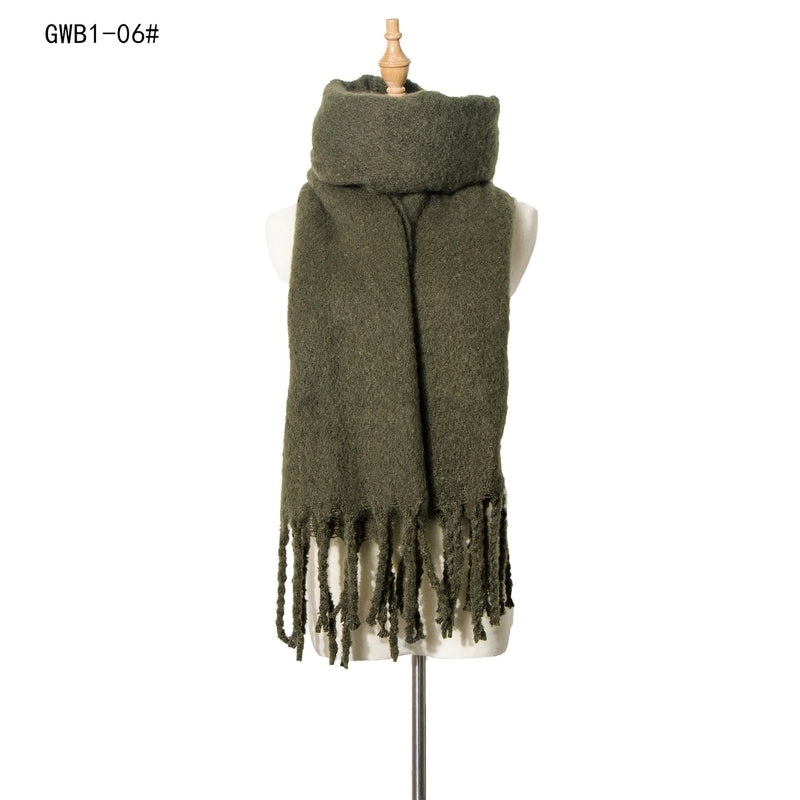 Women's Vintage Style Solid Color Polyester Scarf