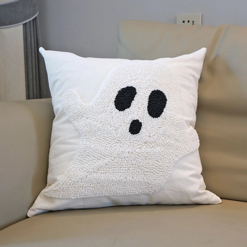 Halloween Loop Velvet Embroidery Ghost Pillow Cover Home Living Room Sofa Holiday Atmosphere Decoration Halloween Cushion Cover