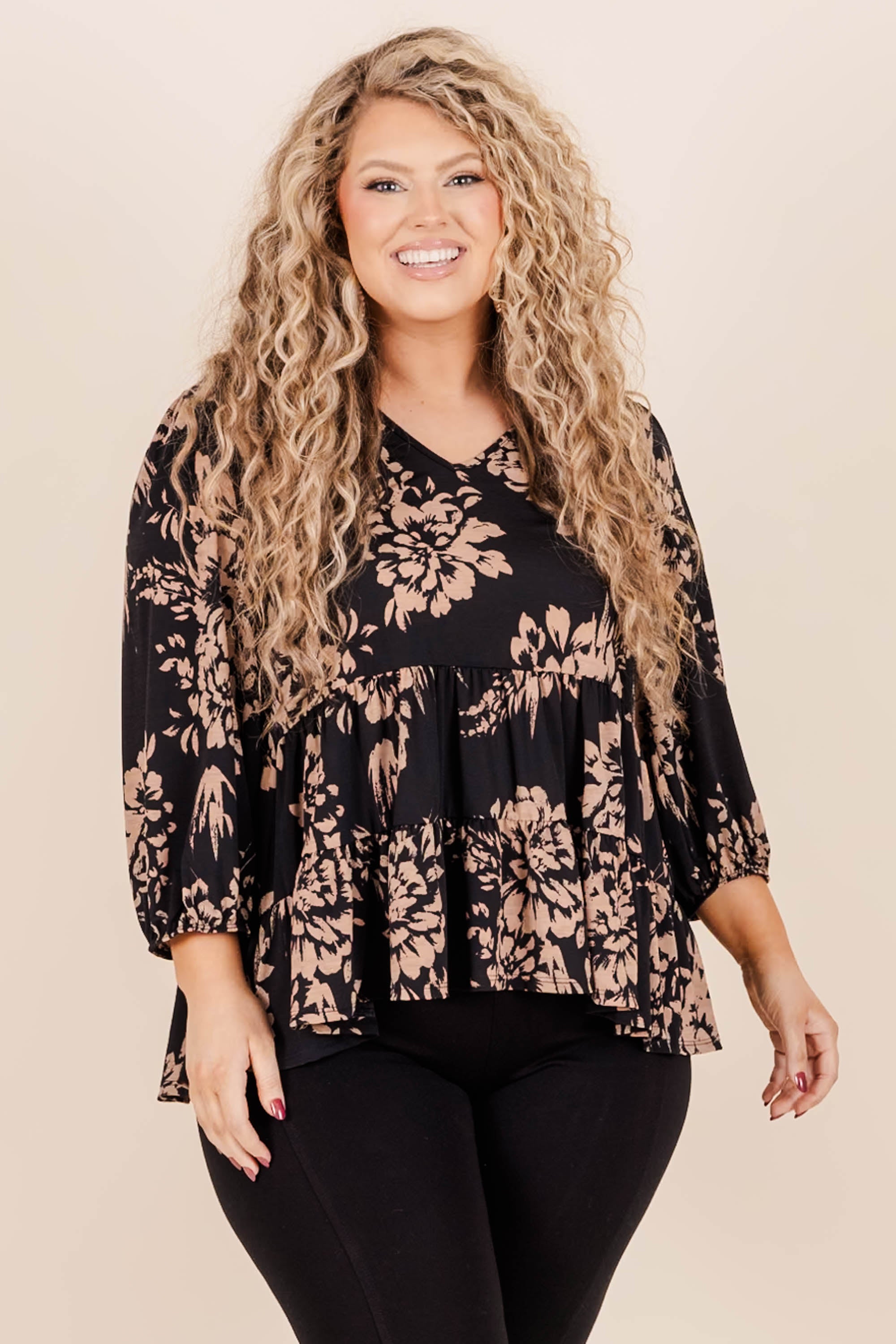 Canyon Moon Blouse. Black Multi