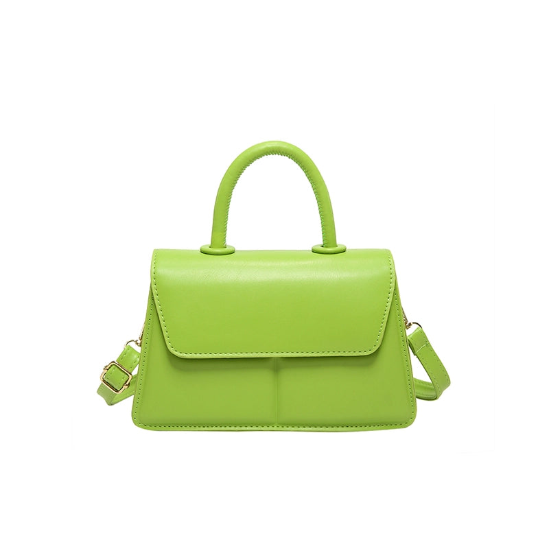 Women's Medium Pu Leather Solid Color Basic Classic Style Square Flip Cover Crossbody Bag