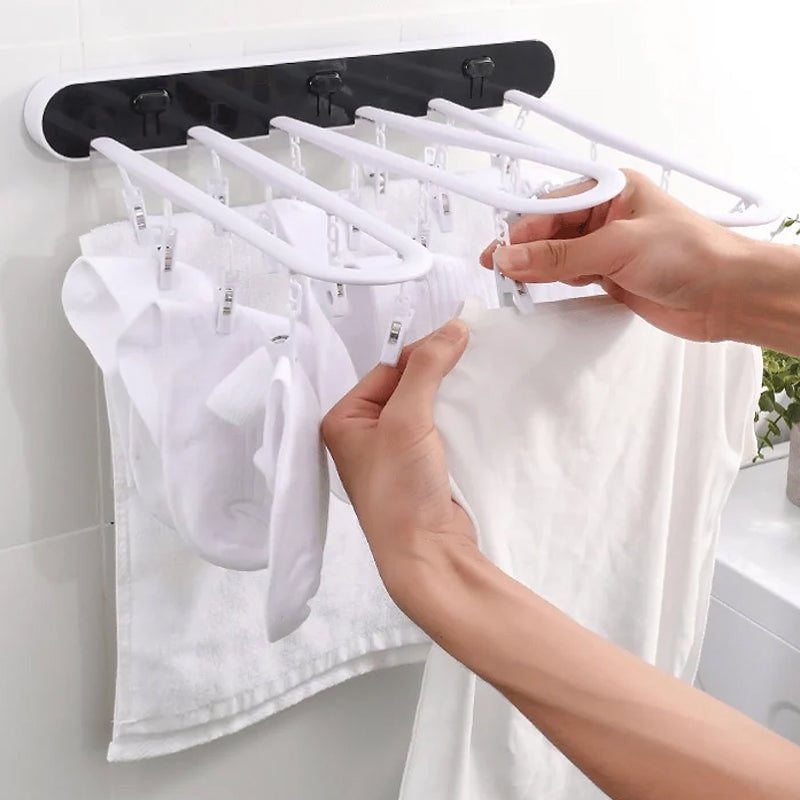 Multi-Clip Hanging Clothes Rack