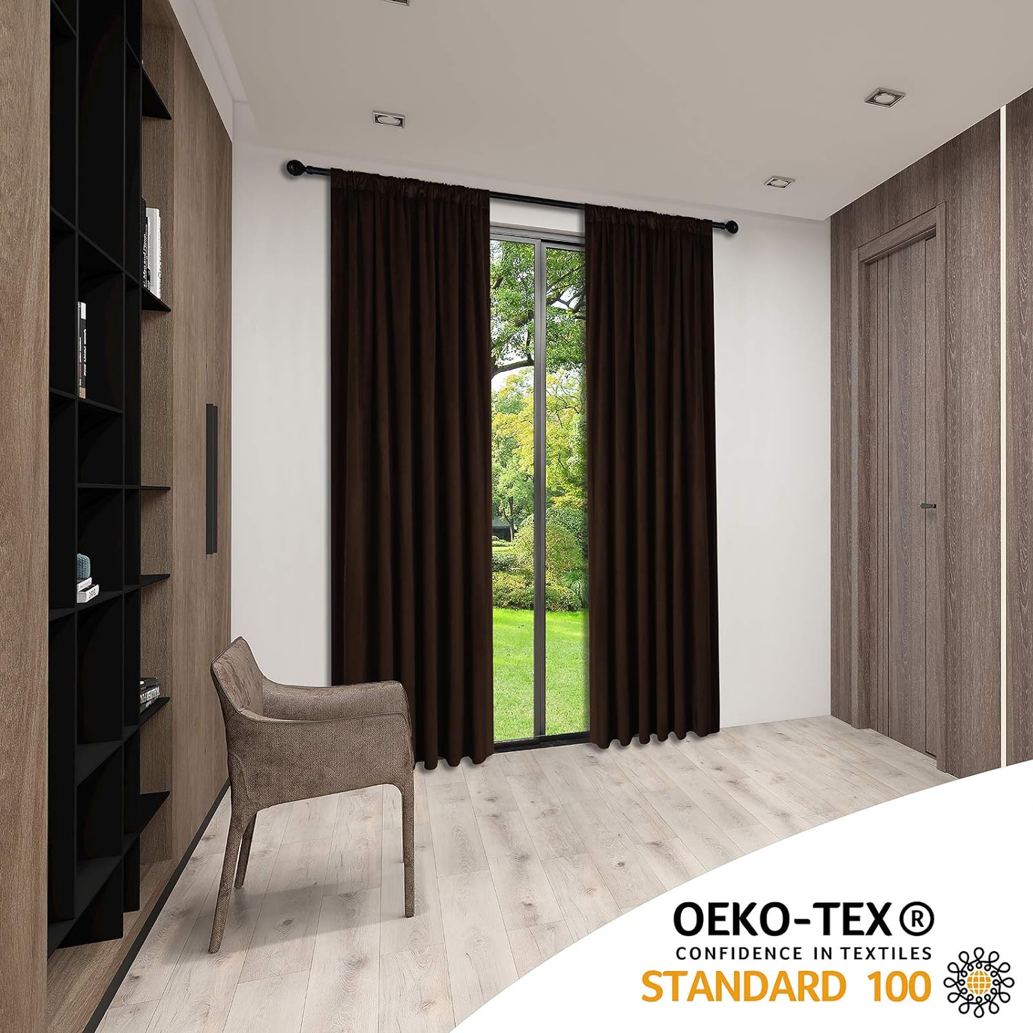 Brown-Velvet Window Curtains (Ultra Soft)