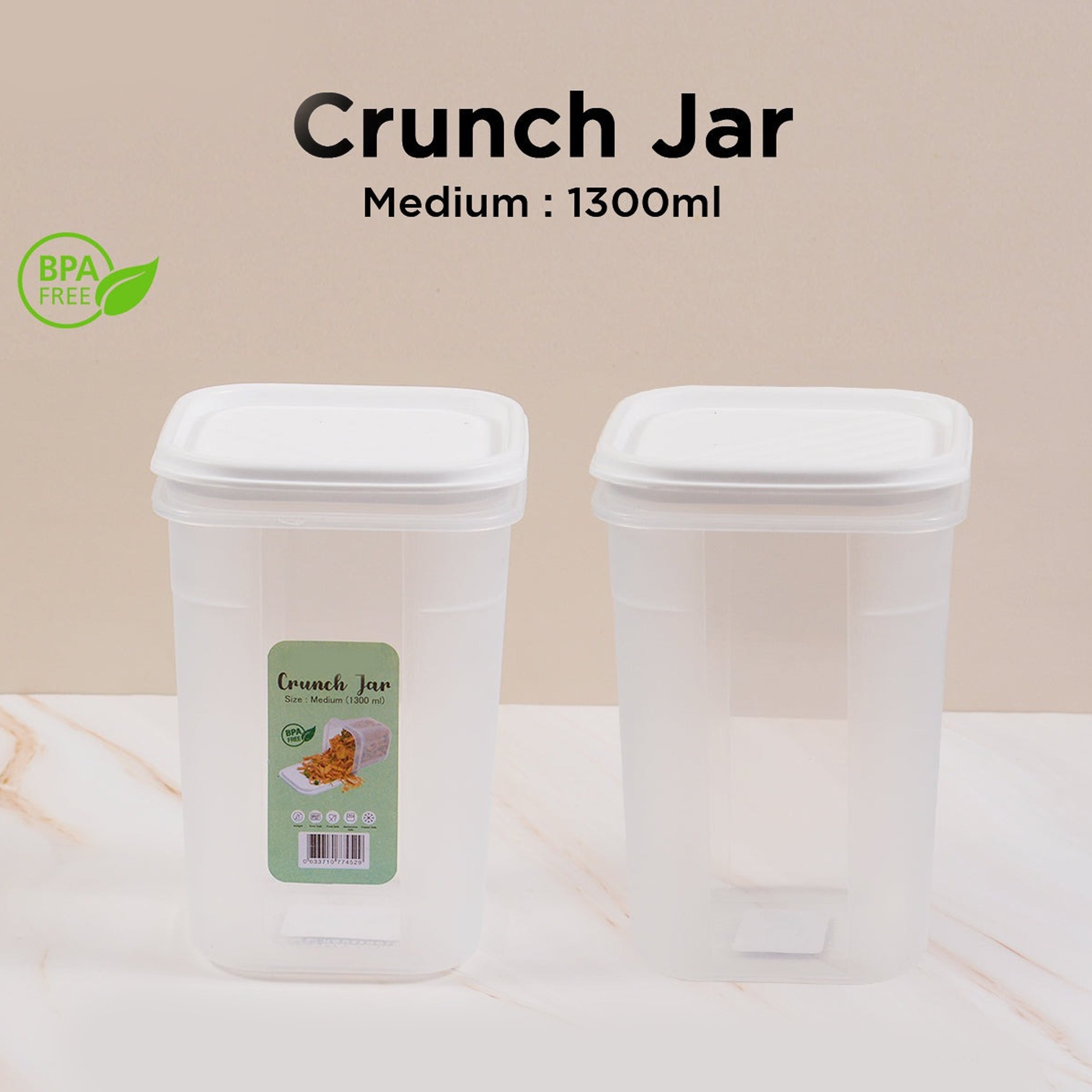 Multi-Purpose Air-Tight Crunch  Jar 1300ML