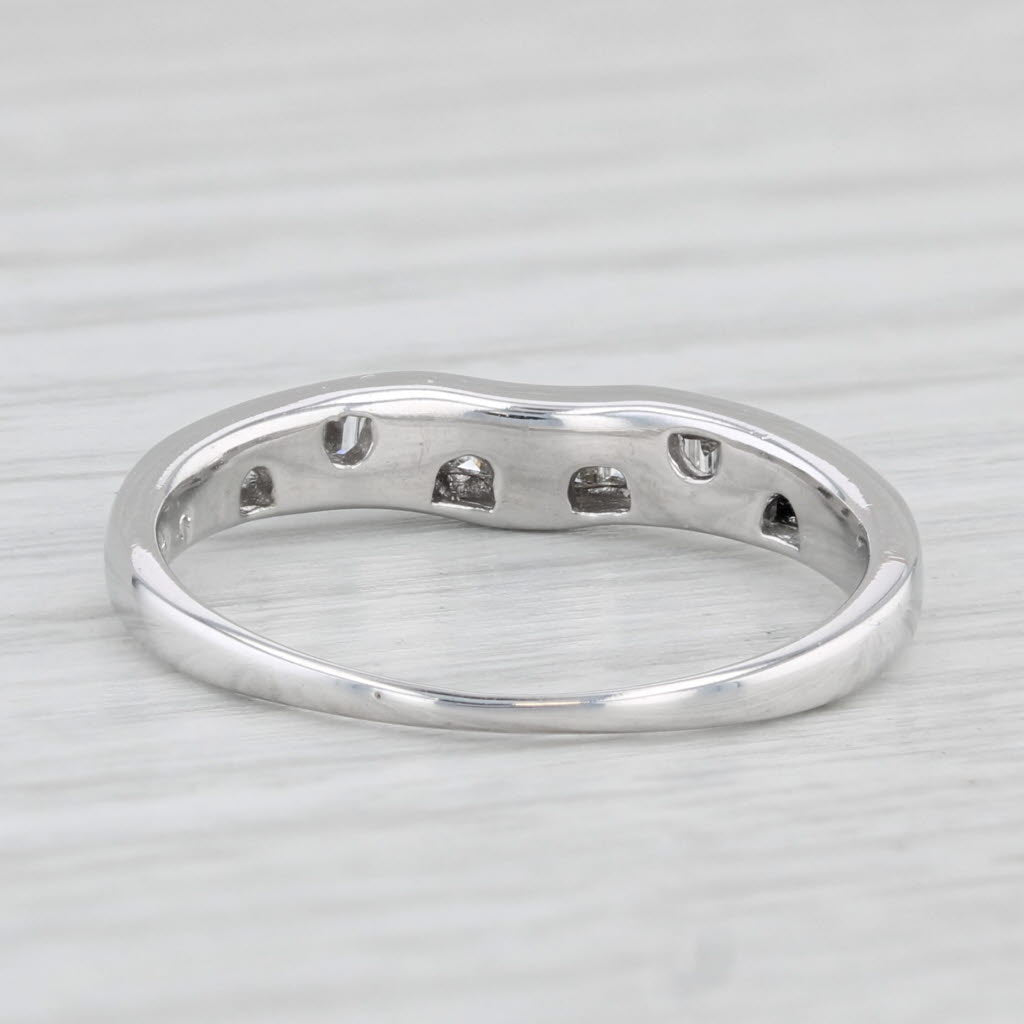 0.25ctw Diamond Contoured Wedding Ring 14k White Gold Size 5.75 Stackable