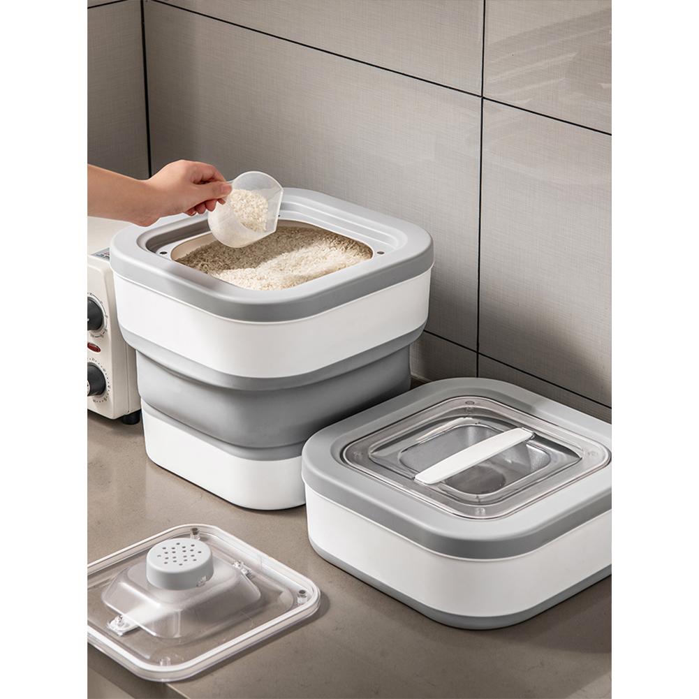 Silicone Rice Storage Box Rice Dispenser Rice Container Grain Storage Jar Kitchen Organizer