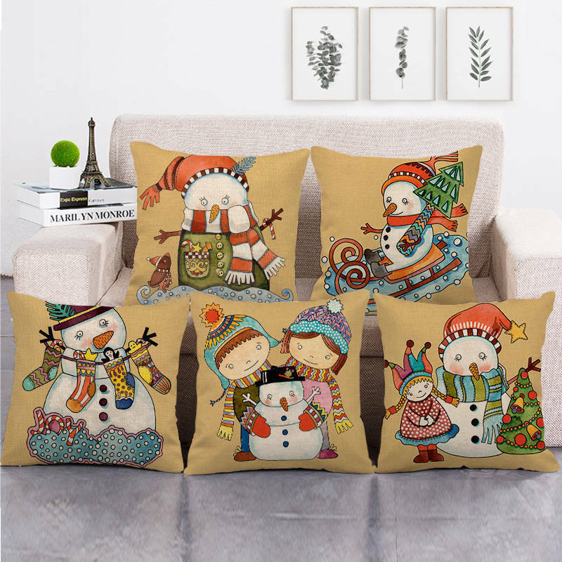 18 Cojines Merry Xmas Couch Throw Pillow Cover Case Home Sofa Decor Pillowslip