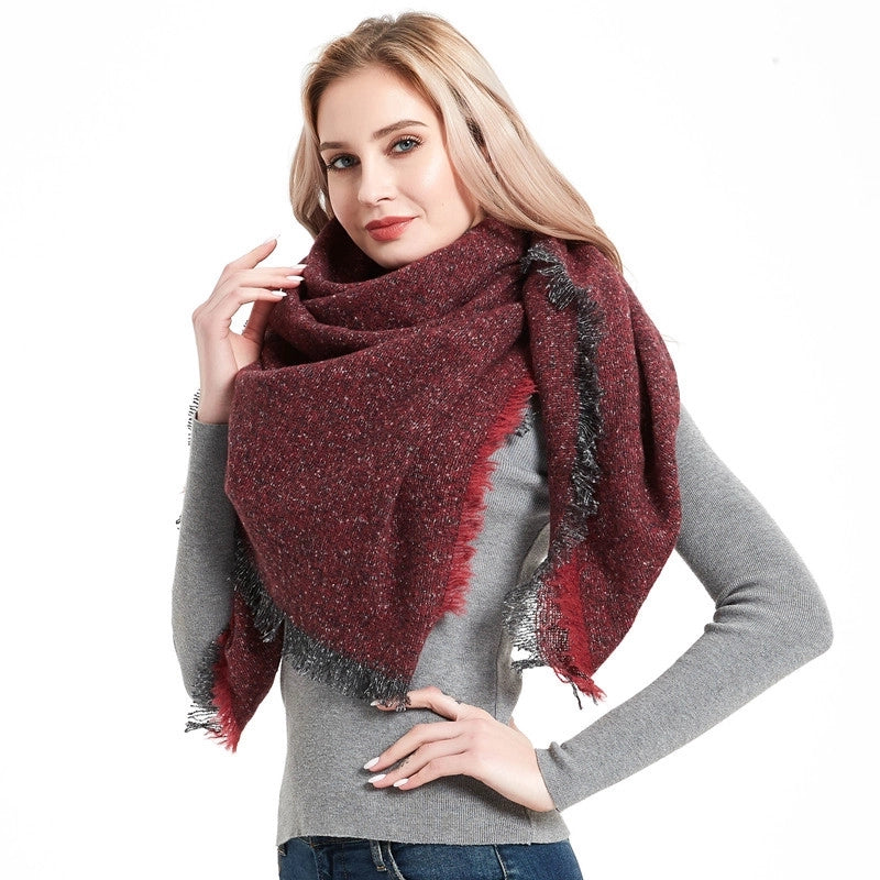 Women's Minimalist Solid Color Polyester Scarf