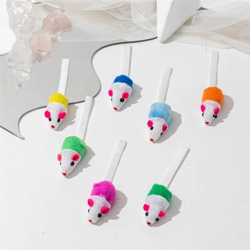 Pet Supplies Simulation Plush Mouse Doll Set Feather Mouse Scratch-resistant Bite Molar Cat Toy