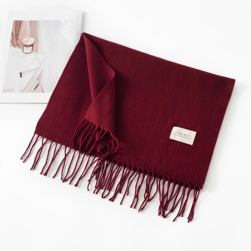Women's Sweet Solid Color Polyester Scarf