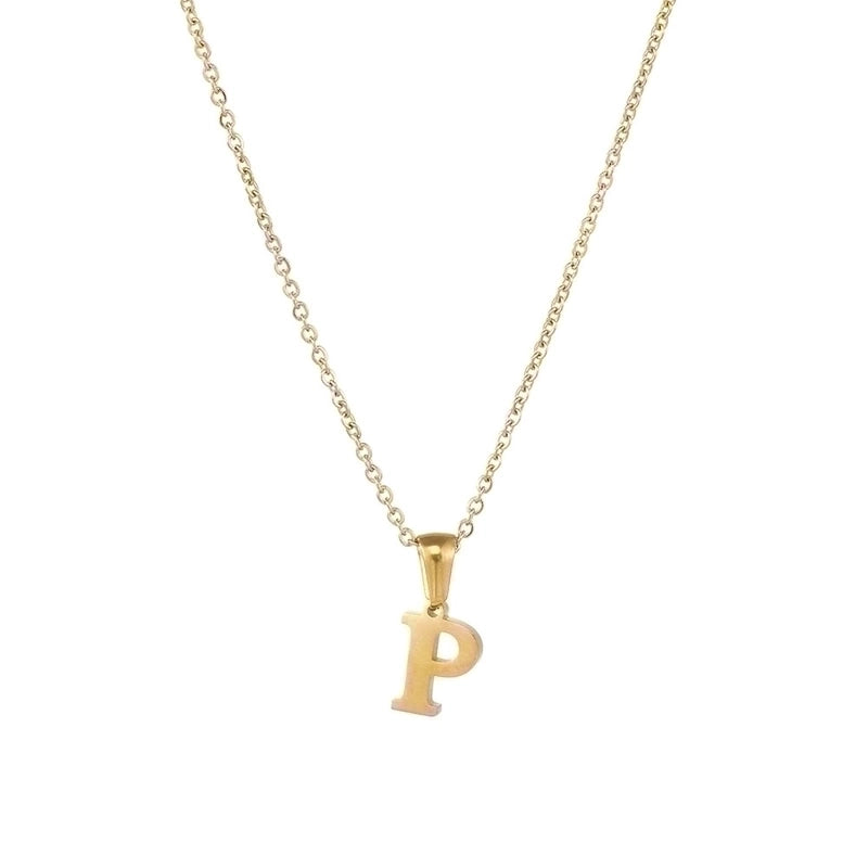 Minimalist Letter Stainless Steel Necklace 1 Piece
