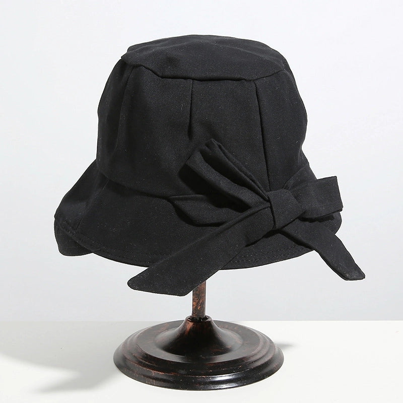 Women's Retro Minimalist Solid Color Curved Eaves Bucket Hat