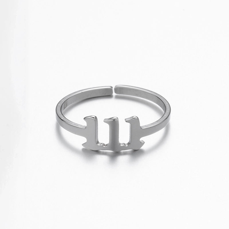 Fashion Number 201 Stainless Steel No Inlaid 18K Gold Plated Plating Open Ring