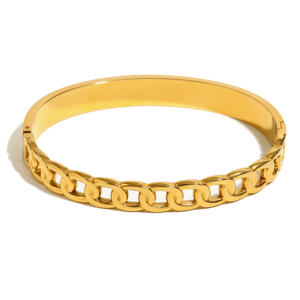 Versatile Fashion Bracelet Stainless Steel 18K Gold Plated Love Chain Water Drop Arrangement Buckle Bracelet For Women