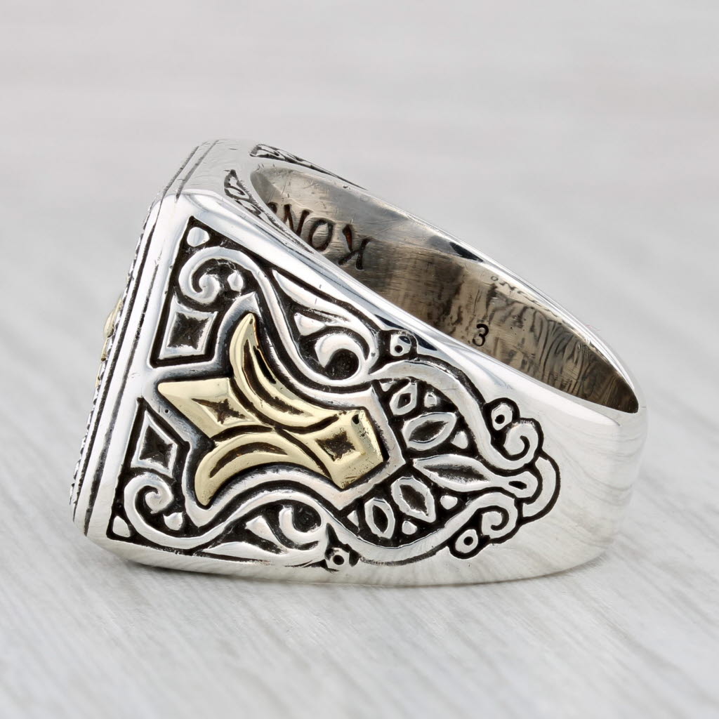 Konstantino Cross Ring Sterling Silver Bronze Size 10 Men's Signet
