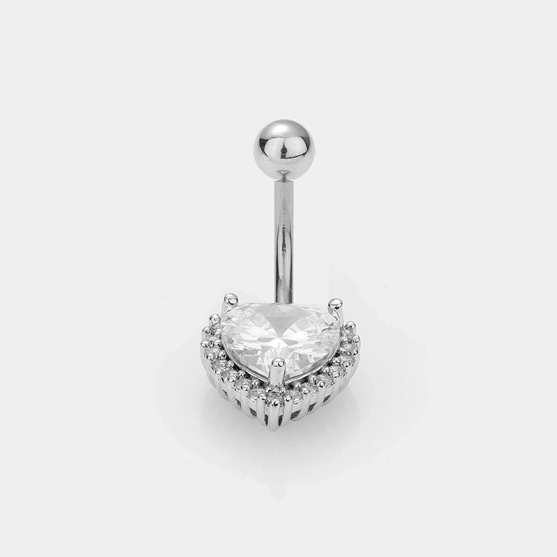 1 Piece Belly Rings Minimalist Classic Style Heart Shape Cat 316L Stainless Steel  Plating Inlay Zircon 14K Gold Plated Belly Rings