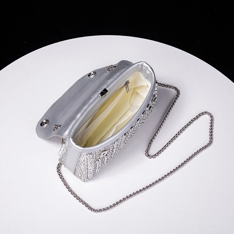 Silver Colorful Pu Leather Solid Color Square Evening Bags