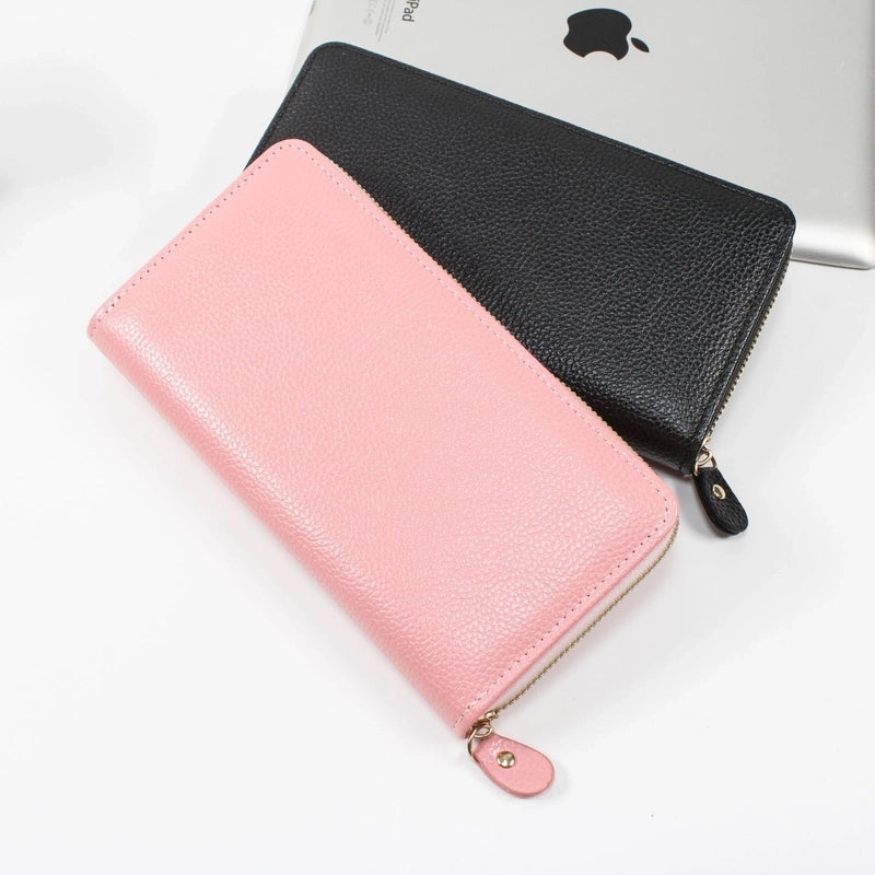 Women's Solid Color Pu Leather Zipper Wallets