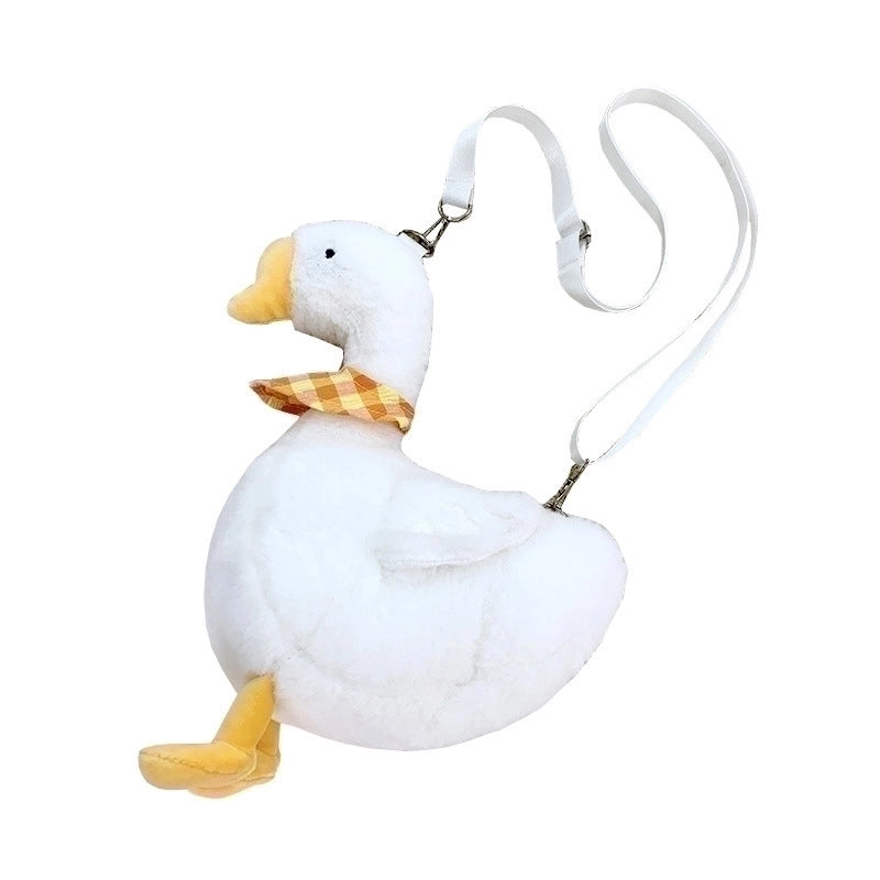 Women's Small Plush Animal Cute Square Zipper Crossbody Bag