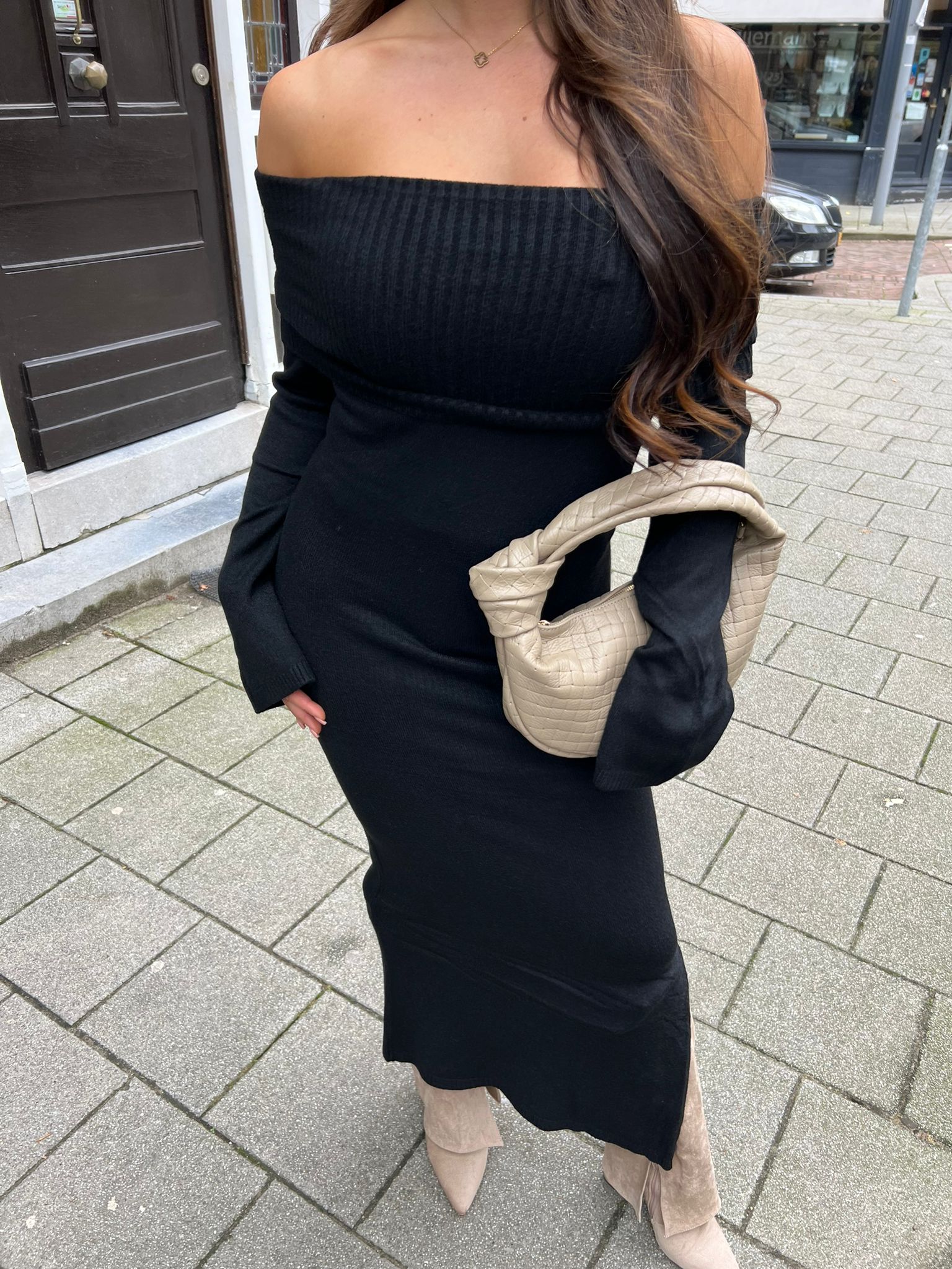 Gaby Off Shoulder Maxi Dress Black