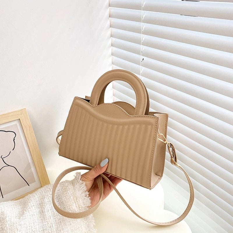 Women's Small Pu Leather Solid Color Elegant Classic Style Square Zipper Shoulder Bag Handbag Crossbody Bag
