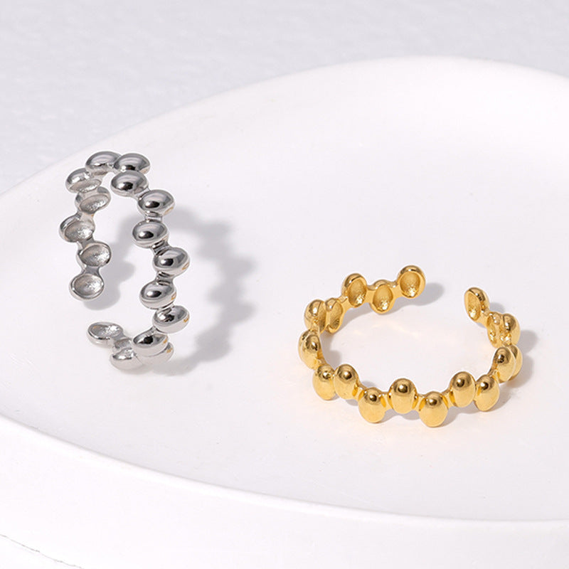 Open Ring Minimalist Irregular Geometric Stainless Steel Electroplating Rings