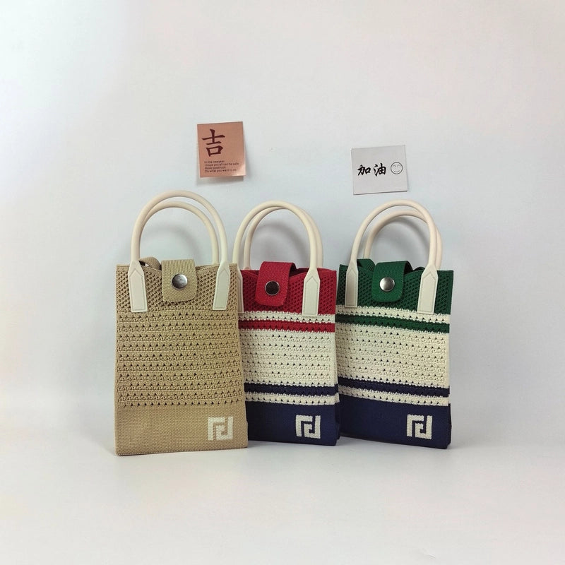 Women's Polyester Color Block Streetwear Square Hidden Buckle Handbag