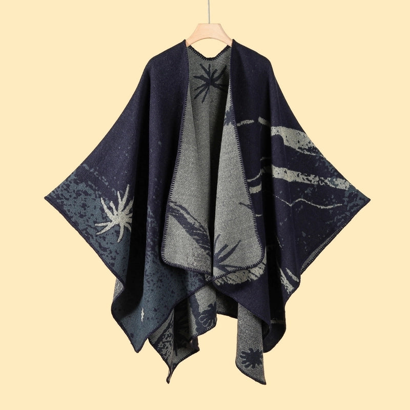 Women's Retro Graffiti Polyester Acrylic Oil Painting Shawl