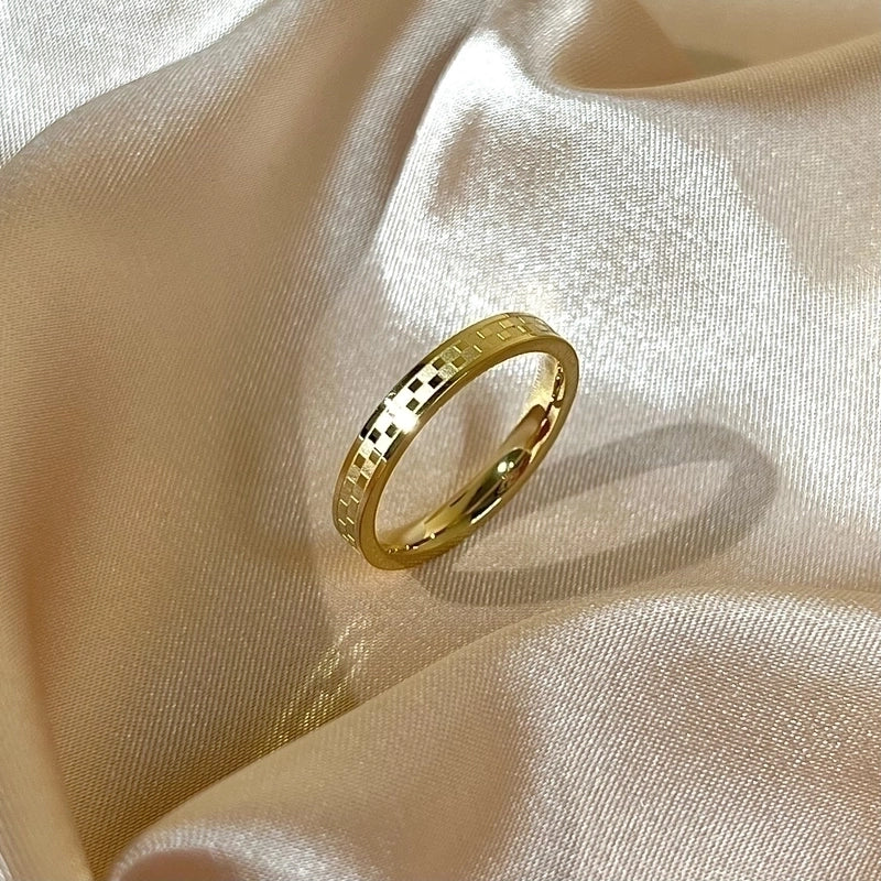 1 Piece Minimalist Heart Shape Bow Knot Titanium Steel Plating Rings