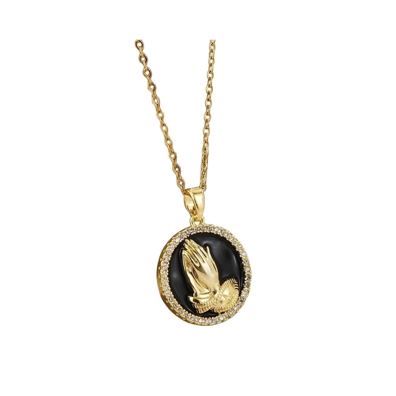 Elegant Minimalist Leaf Flower Bow Knot Titanium Steel Zircon Plating Pendant Necklace