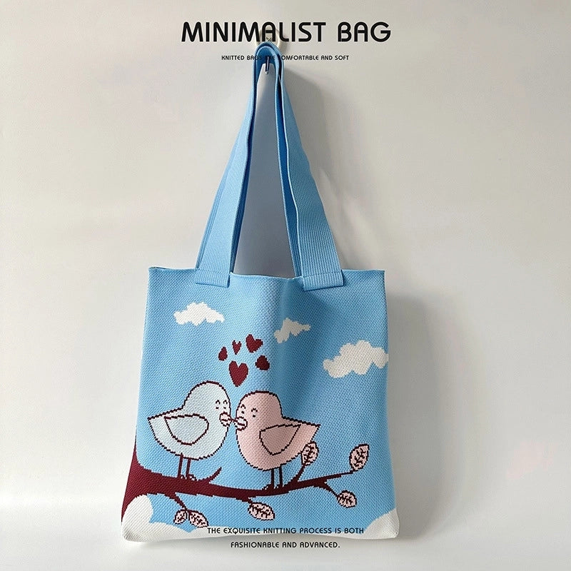 Women's Large Polyester Clouds Cartoon Streetwear Open Shoulder Bag