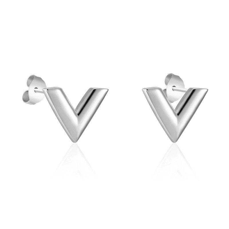 Minimalist V Shape Titanium Steel Plating Bracelets Necklace