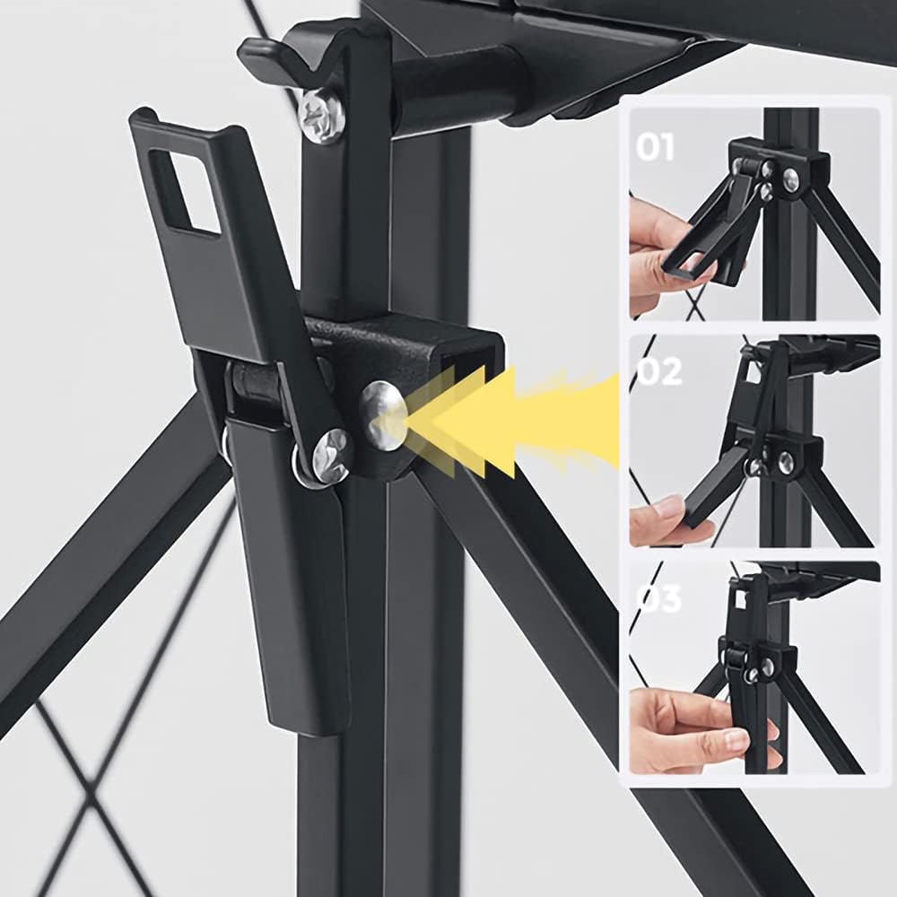 3 Layer Foldable Trolley Rack. Foldable Kitchen Storage Rack 3 Tier