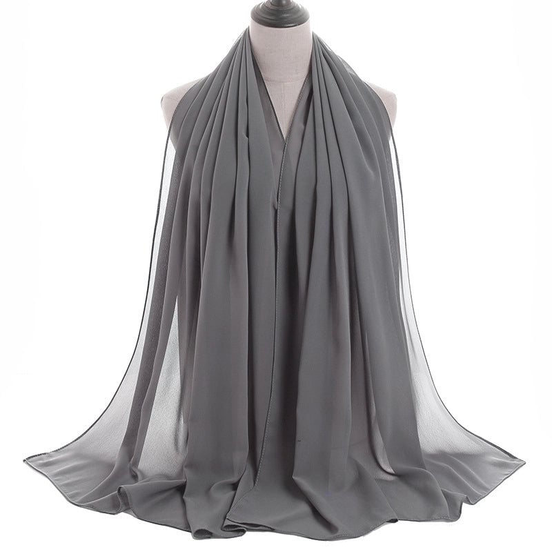 Women's Minimalist Solid Color Chiffon Cotton Linen Scarves