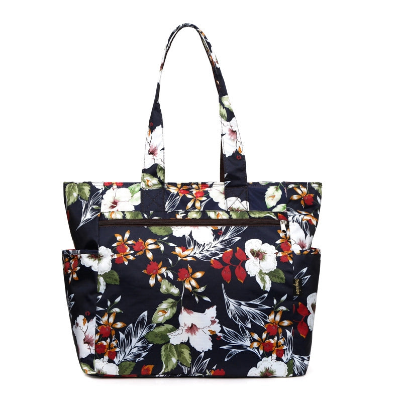 Women's Large Canvas Oxford Cloth Printing Vintage Style Classic Style Square Zipper Shoulder Bag