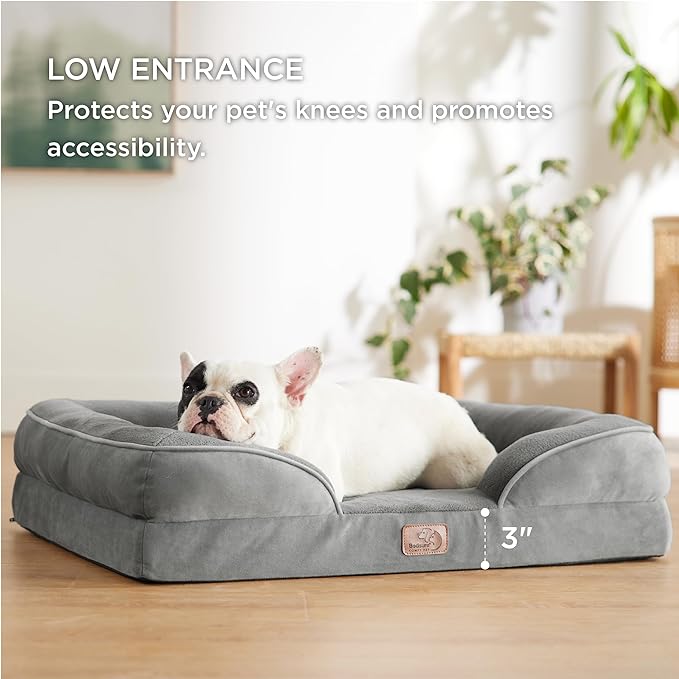 Orthopedic Dog Bed for Medium Dogs, Waterproof Dog Sofa Bed, Medium Supportive Foam Pet Sofa Bed with Washable Removable Cover, Waterproof Lining and Part