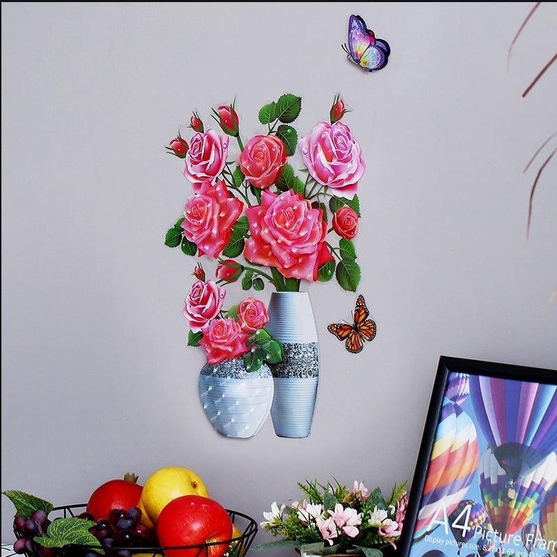 DIY Plant Vase 3D Stereo Stickers Self-Adhesive