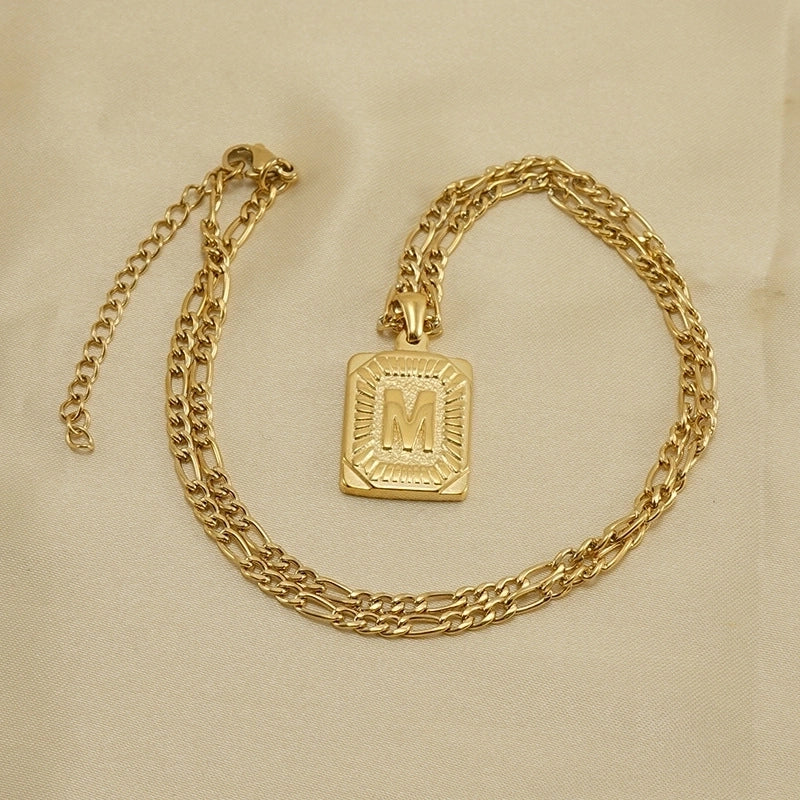 Fashion Letter Titanium Steel Plating Pendant Necklace 1 Piece