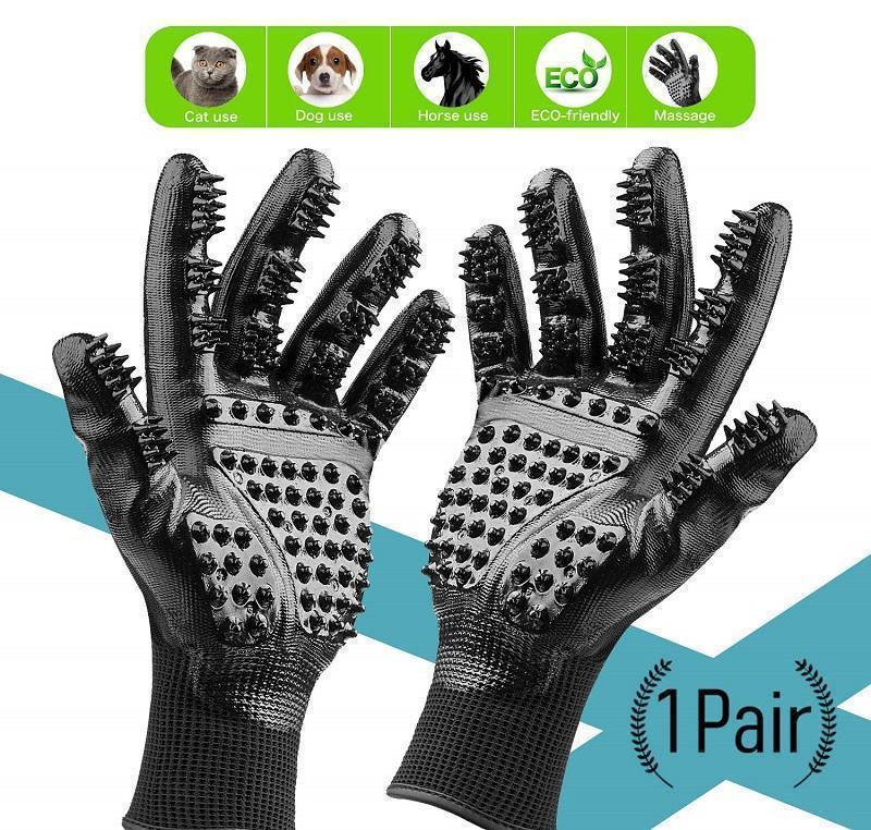 Pet Grooming Gloves For Cats. Dogs & Horses - ( 1 pair )