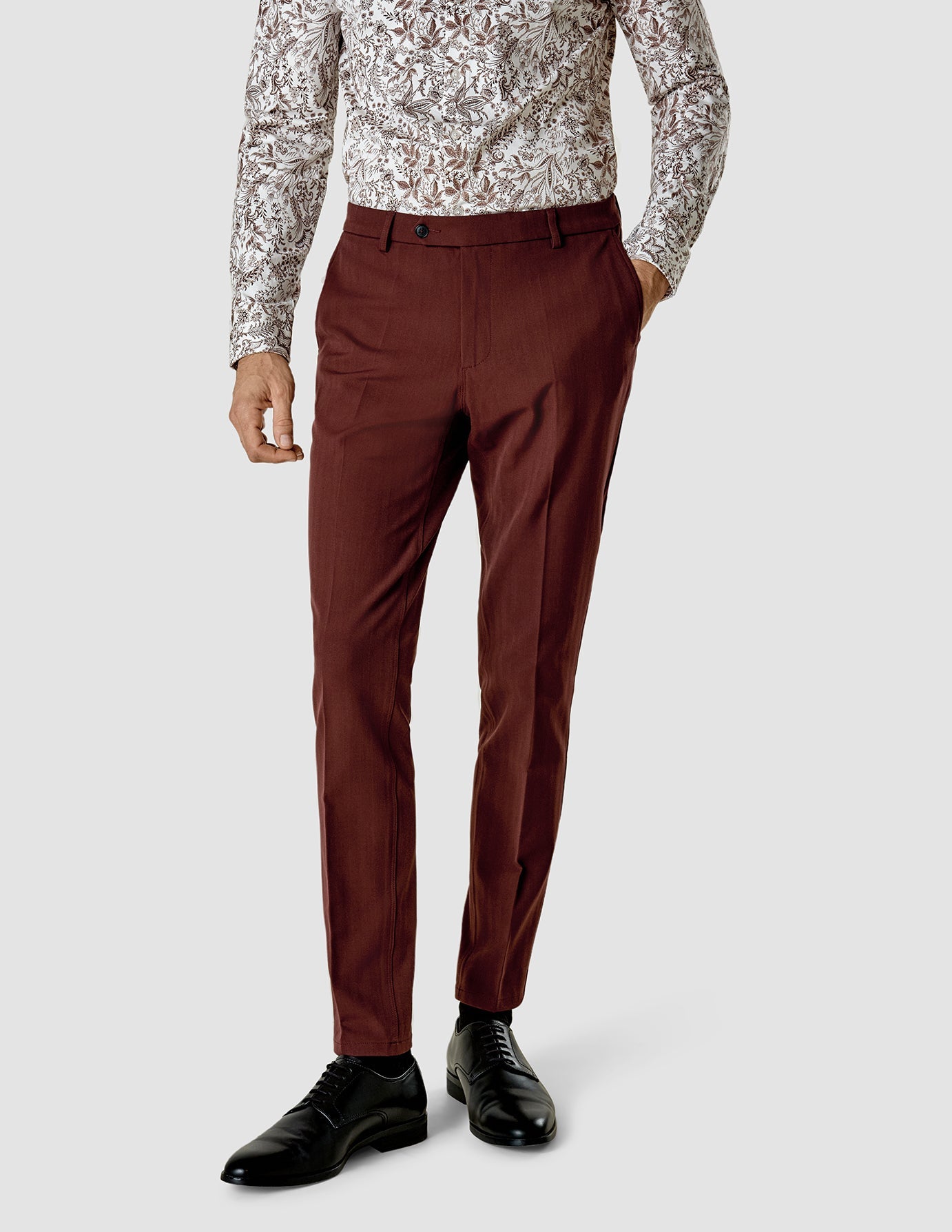 Suit Pants Slim Mahogany