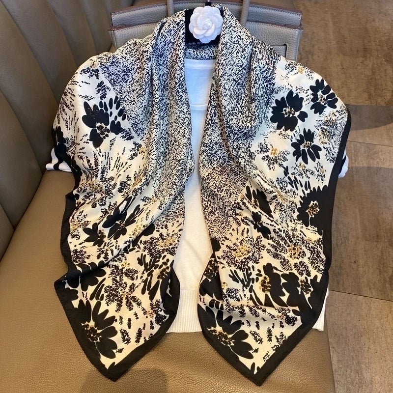 Women's Minimalist Color Block Polyester Printing Scarf