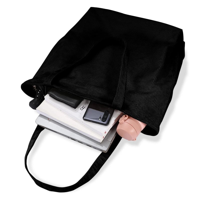 Casual Large Capacity Shopping Bag Corduroy Women's Bag Canvas Handbag Simple Vintage Shoulder Bag