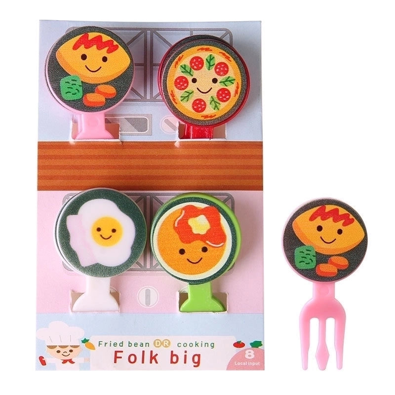 Cute Cartoon Plastic Fruit Fork 1 Set