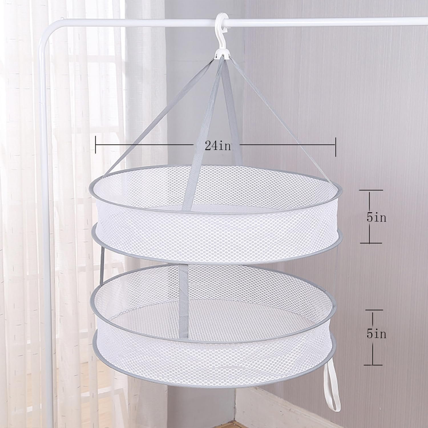 2-Tier Mesh Folding Clothes Drying Rack