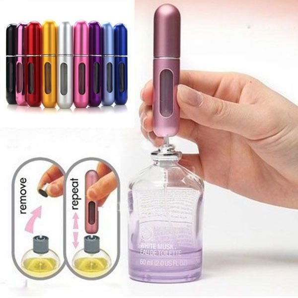 (Pack of 5) Perfume Refillable Atomizer Spray Bottles (5ml) Purse. Pocket Luggage