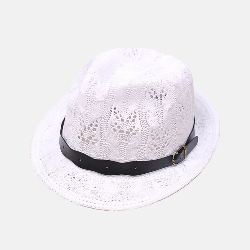 Unisex Basic Solid Color Flat Eaves Fedora Hat